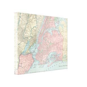 Impressão Em Tela Mapa antigo da Nova Iorque