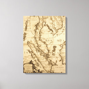 Impressão Em Tela Mapa antigo de 3Sudeste Asiático   1687