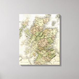 Impressão Em Tela Mapa antigo de Scotland