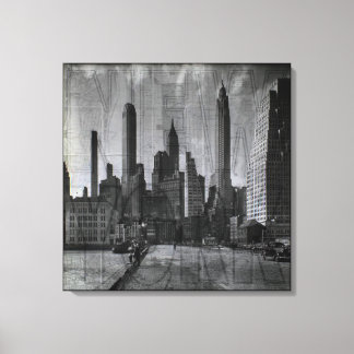 Impressão Em Tela Mapa Antigo e Foto Retro de Nova York