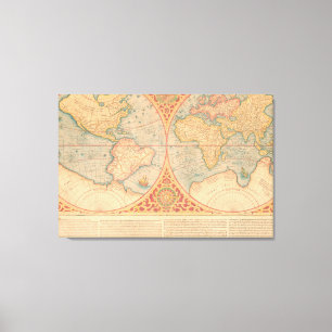 Impressão Em Tela Mapa Antigo - Orbis Terrae Compendiosa Descritio