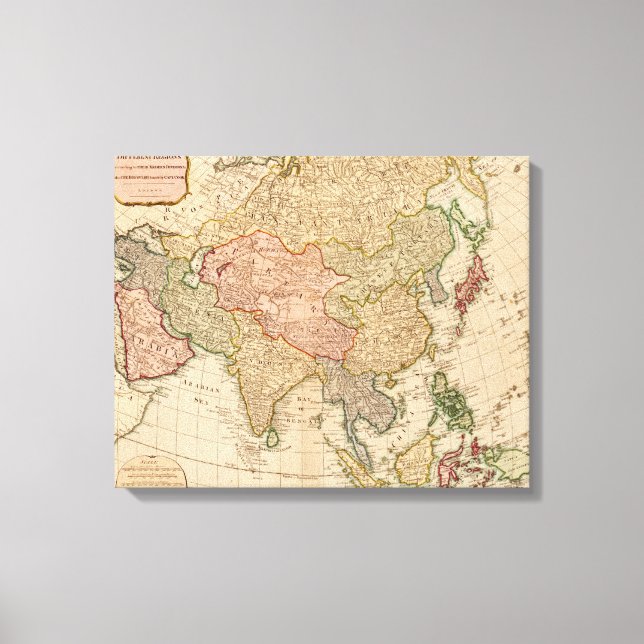 Impressão Em Tela Mapa AsiáticoPanorâmicoÁsia 8 (Frente)
