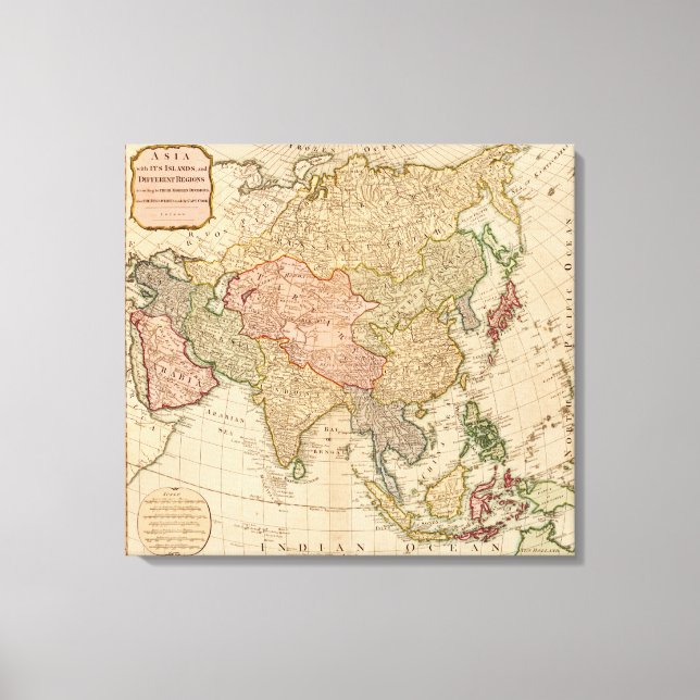 Impressão Em Tela Mapa AsiáticoPanorâmicoÁsia 8 (Frente)