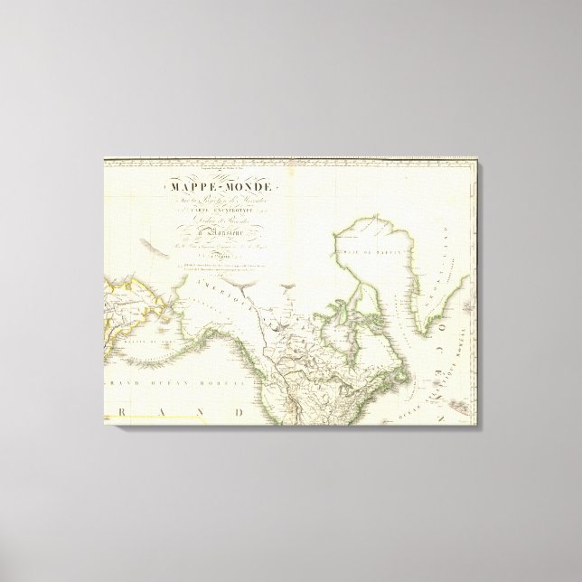 Impressão Em Tela Mapa Atlas América do Norte 2 (Frente)