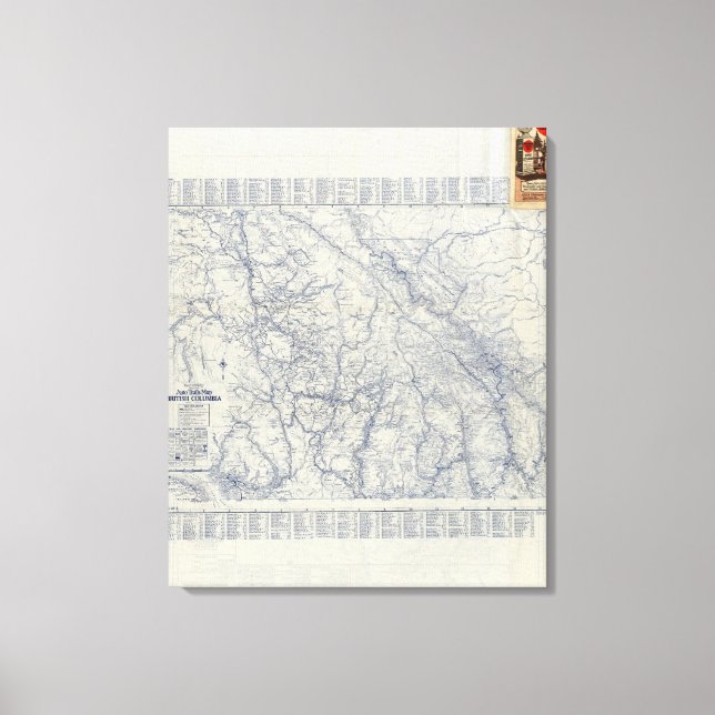 Impressão Em Tela Mapa Automático de Trilhos 1925 da Rand McNally (Frente)