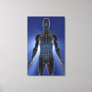 Impressão Em Tela Mapa claro de pontos da acupunctura