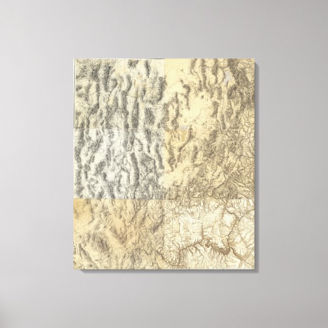 Impressão Em Tela Mapa composto de Arizonas, Nevada e Utah (Frente)