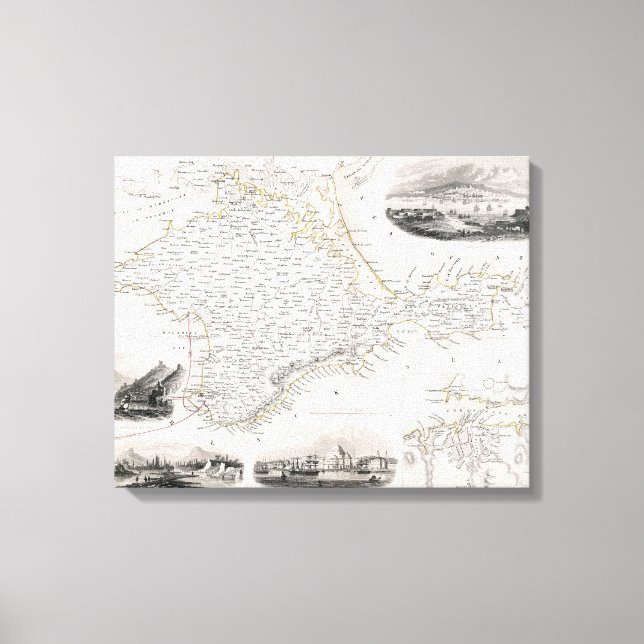Impressão Em Tela MAPA: CRIMEA, c1855 (Frente)