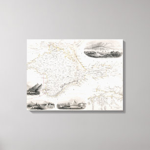 Impressão Em Tela MAPA: CRIMEIA, c1855