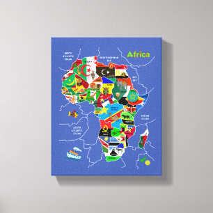 Impressão Em Tela Mapa da África