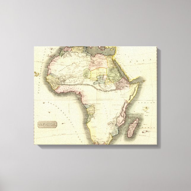 Impressão Em Tela Mapa da África (Frente)