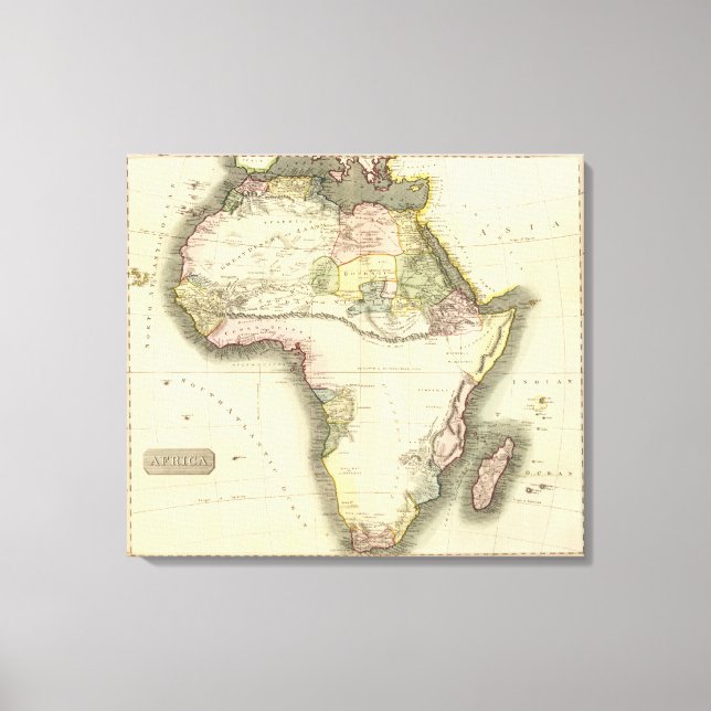 Impressão Em Tela Mapa da África (Frente)