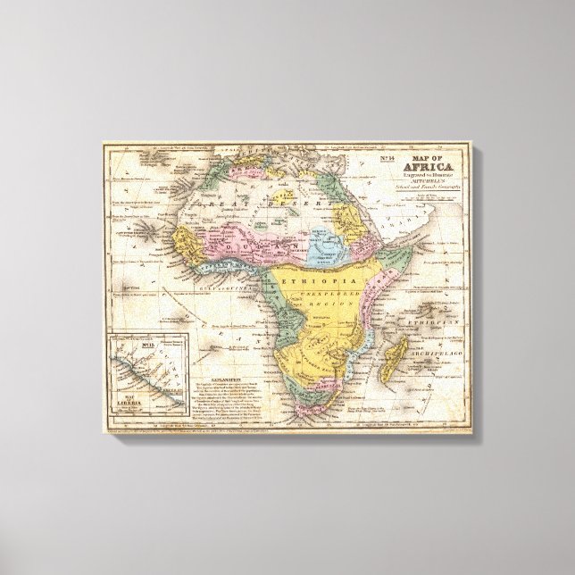Impressão Em Tela Mapa da África (Frente)