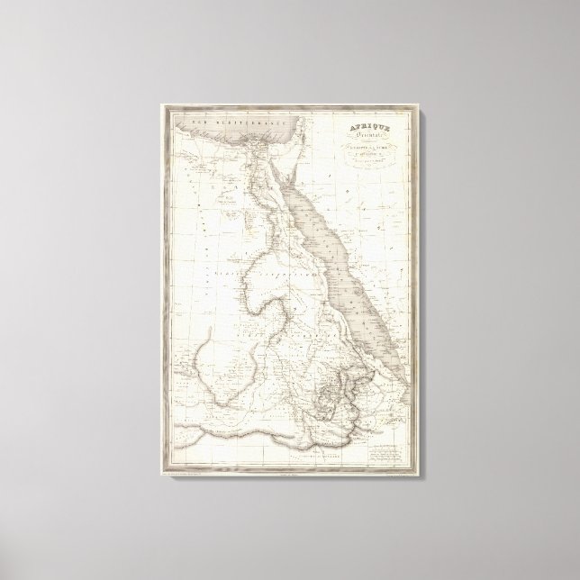 Impressão Em Tela Mapa da África Oriental (Frente)