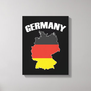 Impressão Em Tela Mapa da Alemanha - Bandeira Alemã - Viagem de Alem