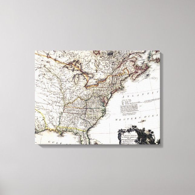 IMPRESSÃO EM TELA MAPA DA AMÉRICA, 1809 (Frente)