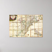 Mapa da América Colonial RARE 1779 por Rene Phelip