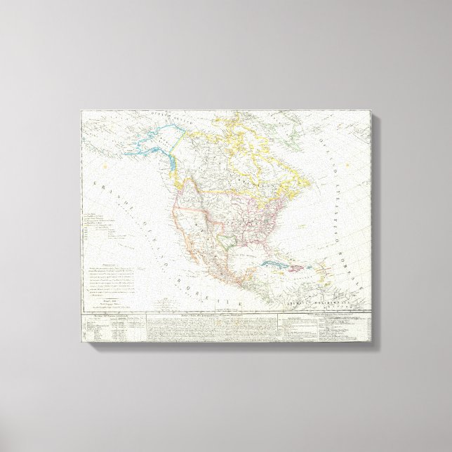 Impressão Em Tela Mapa da América do Norte (Frente)