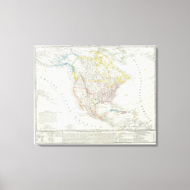 Impressão Em Tela Mapa da América do Norte (Frente)