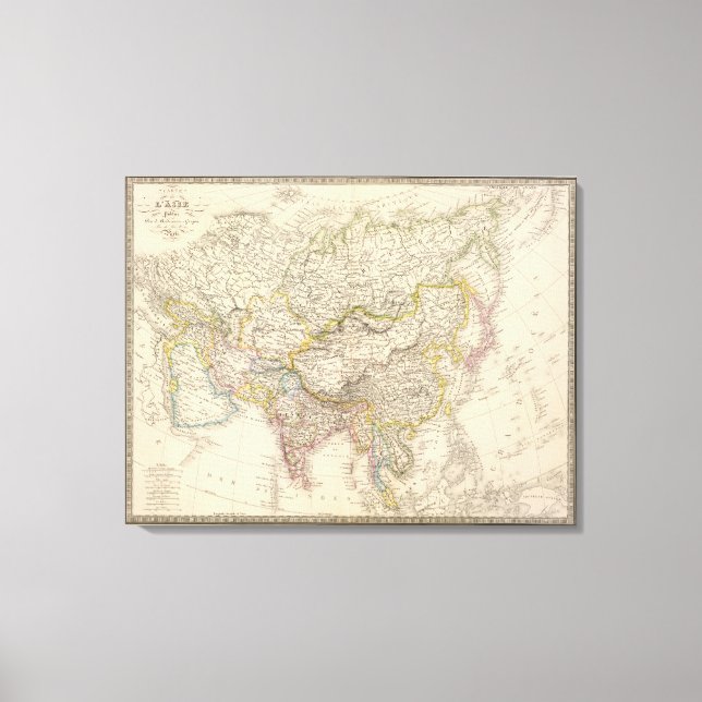 Impressão Em Tela Mapa da Ásia (Frente)