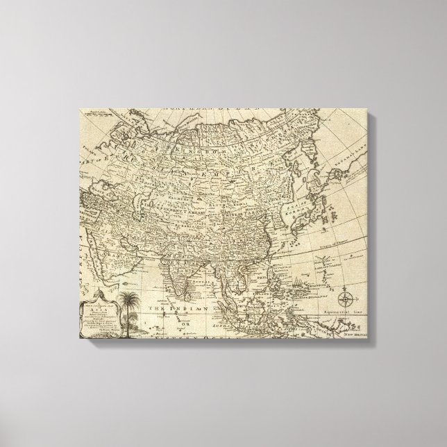 Impressão Em Tela Mapa da Ásia (Frente)