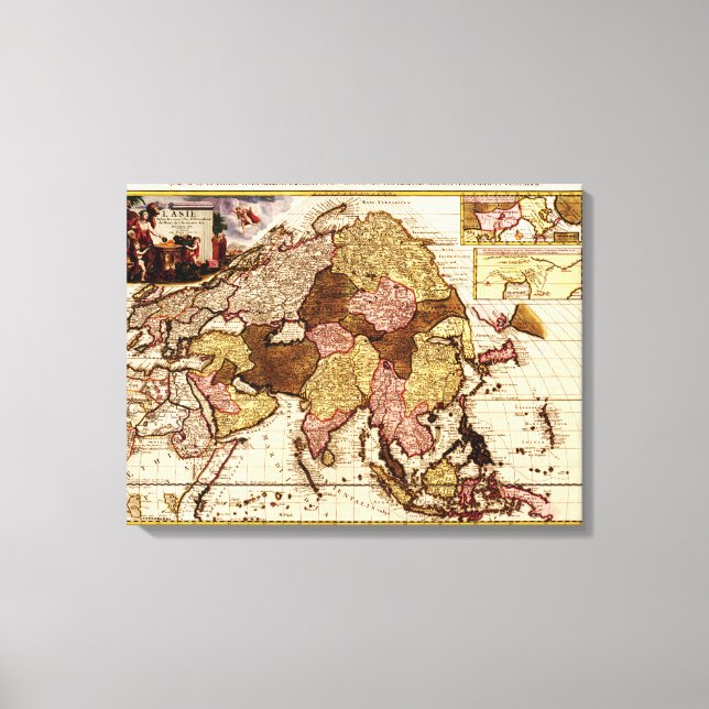 Impressão Em Tela Mapa da ÁsiaPanorâmicaÁsia 4 (Frente)