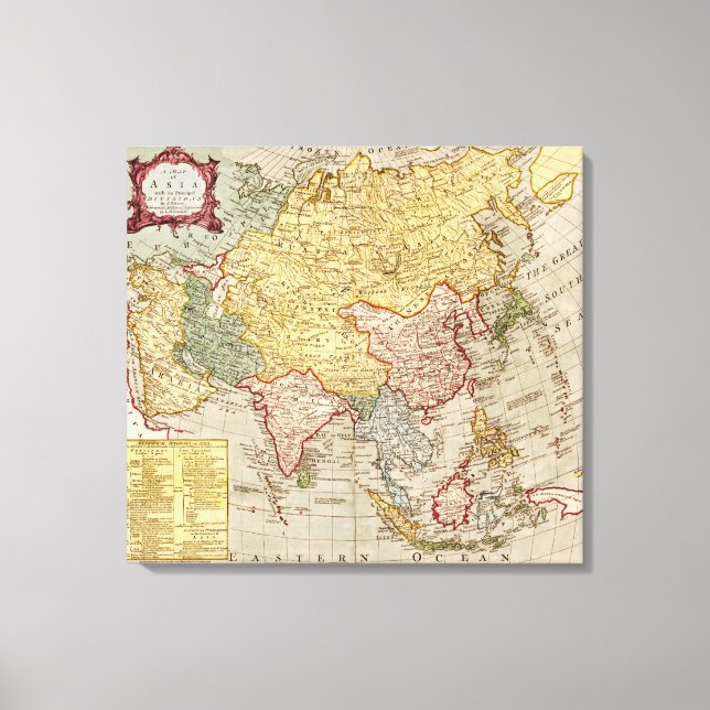 Impressão Em Tela Mapa da ÁsiaPanorâmicaÁsia 9 (Frente)