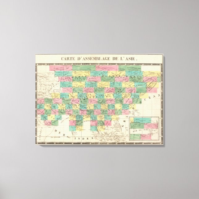 Impressão Em Tela Mapa da Assembleia da Ásia (Frente)