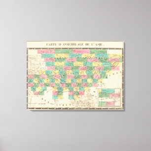 Impressão Em Tela Mapa da Assembleia da Ásia