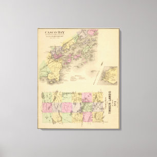 Impressão Em Tela Mapa da Baía de Casco