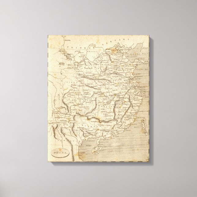 Impressão Em Tela Mapa da China por Arrowsmith (Frente)