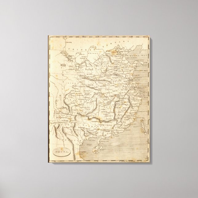 Impressão Em Tela Mapa da China por Arrowsmith (Frente)