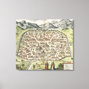 Impressão Em Tela Mapa da cidade de Damasco, Syria, 1620 (gravura)