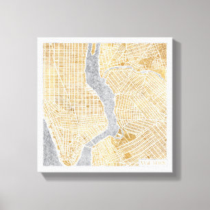 Impressão Em Tela Mapa Da Cidade De Nova Iorque