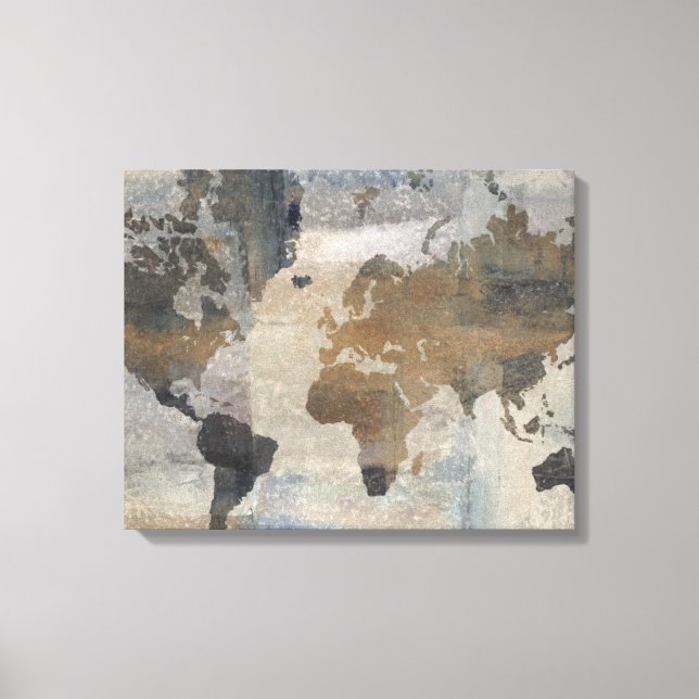 Impressão Em Tela Mapa Da cinza Do Mundo (Frente)