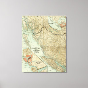 Impressão Em Tela Mapa da estrada de ferro grande do Pacífico do