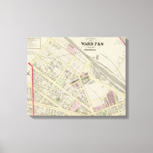 Impressão Em Tela Mapa da estrada de NY Boston & Providence Rail (Frente)