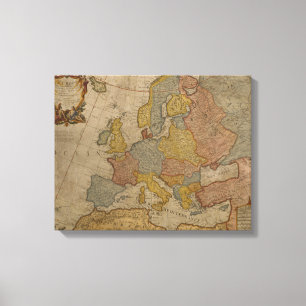 Impressão Em Tela Mapa da Europa   1700