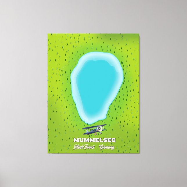 Impressão Em Tela Mapa da Floresta Negra na Alemanha. (Frente)