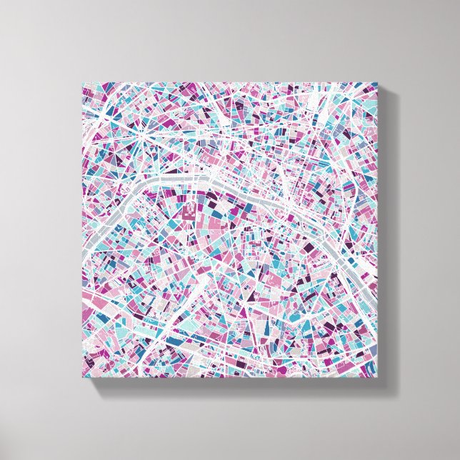 Impressão Em Tela Mapa da França de Paris (Frente)