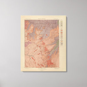 Impressão Em Tela Mapa da geologia, peça nacional de Yellowstone,