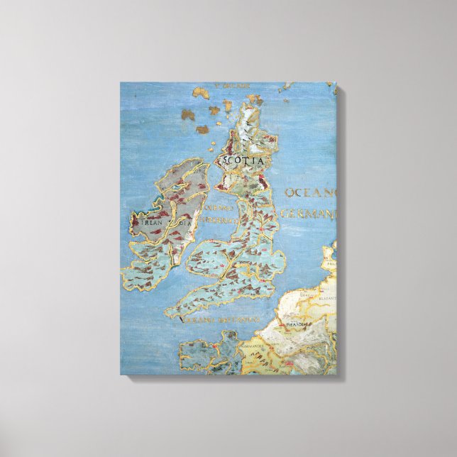 Impressão Em Tela Mapa da Grã-Bretanha e da França Norte do século X (Frente)
