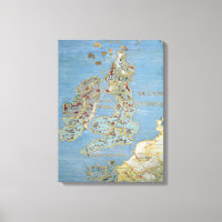 Mapa da Grã-Bretanha e da França Norte do século X