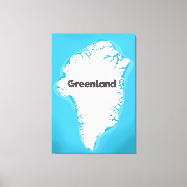 Impressão Em Tela Mapa da Gronelândia (Frente)