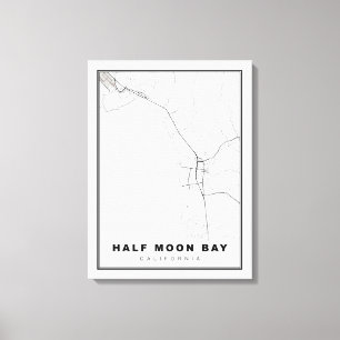 Impressão Em Tela Mapa da Half Moon Bay