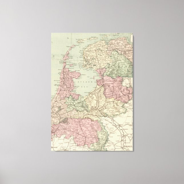 Impressão Em Tela Mapa da Holanda (1873) (Frente)