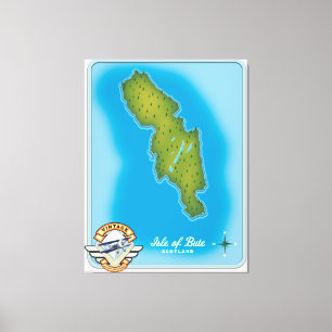 Impressão Em Tela Mapa da ilha de Bute