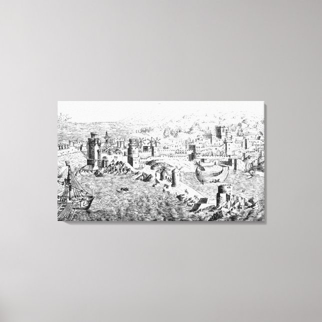 Impressão Em Tela Mapa da Ilha de Rodes (Frente)