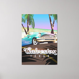 Impressão Em Tela Mapa da ilha Galveston Texas USA