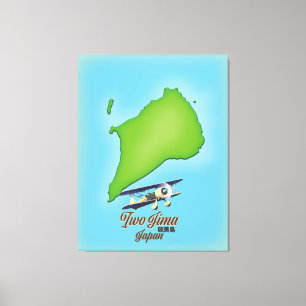 Impressão Em Tela Mapa da ilha Iwo Jima Japão